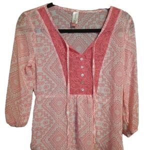 NO BOUNDARIES Peasant Top Womans Size S NWT